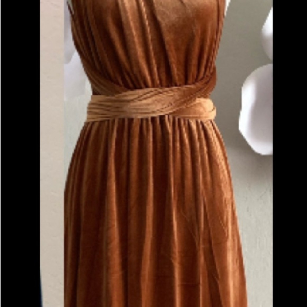 Copper Velvet Maxi Dress